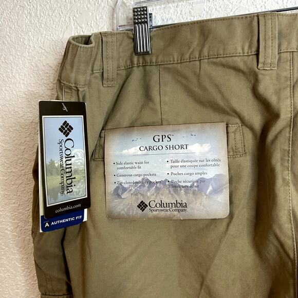 Columbia GPS Cargo Short Mens Size XL 10" Suede Tan NWT NEW - Picture 3 of 5